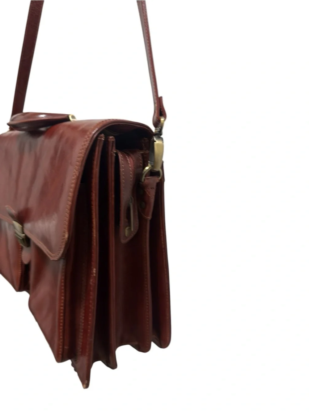 Leather Briefcase Messenger Bag in Brown - Classic Professional Carry